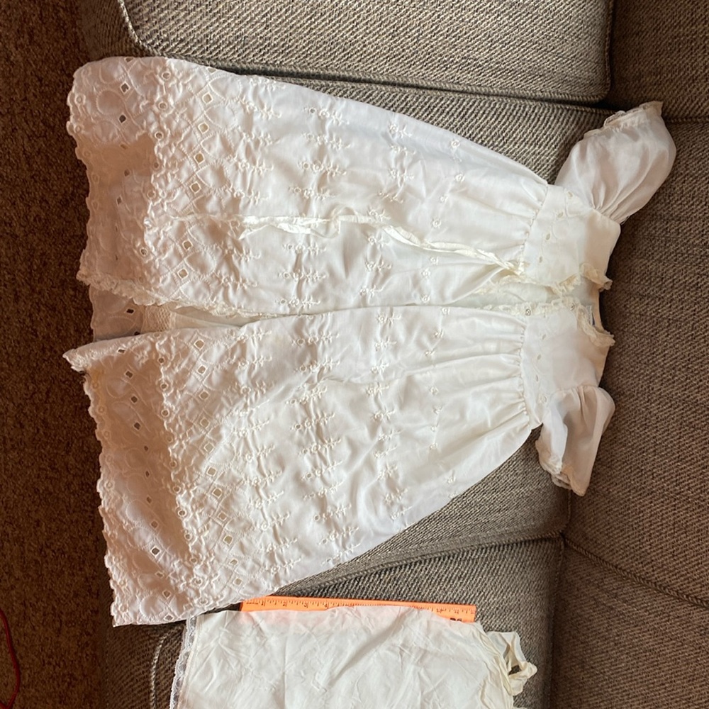 Vintage 40’s White Child’s Baby Girls Dress & Slip 3-6 months?